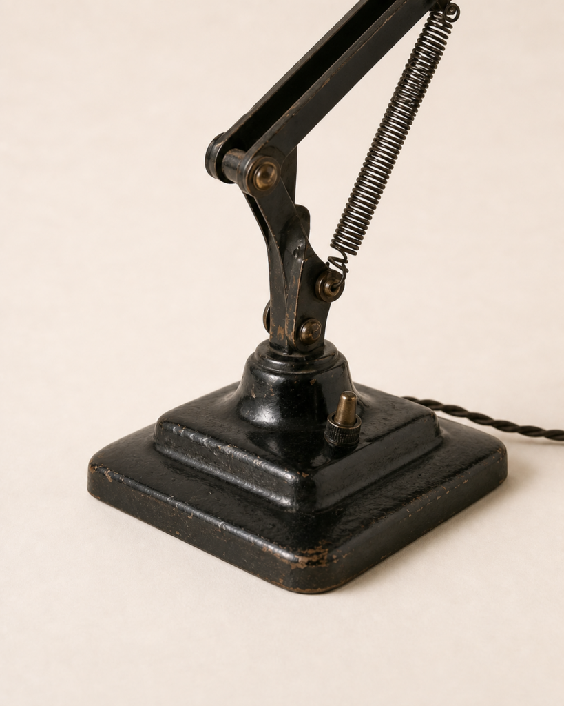 Anglepoise base, switch and lower joint — In Use Since collection study