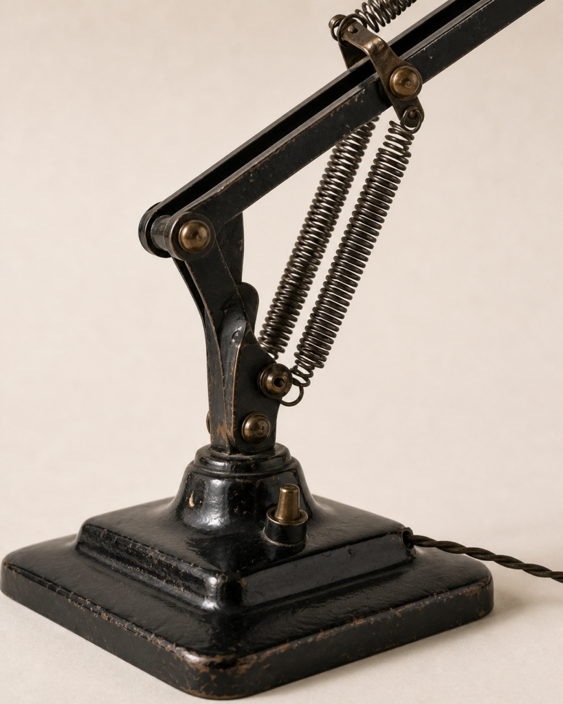 Anglepoise spring and pivot detail — In Use Since collection study