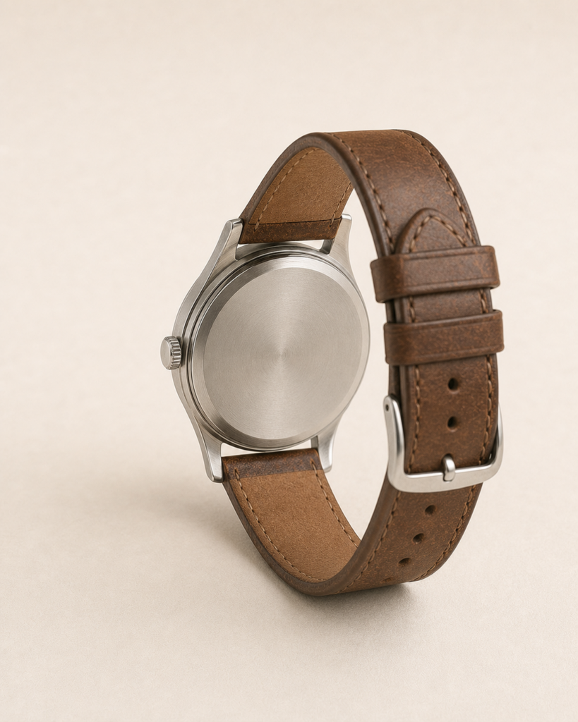 Longines 12.68Z caseback, crown and strap — In Use Since collection study